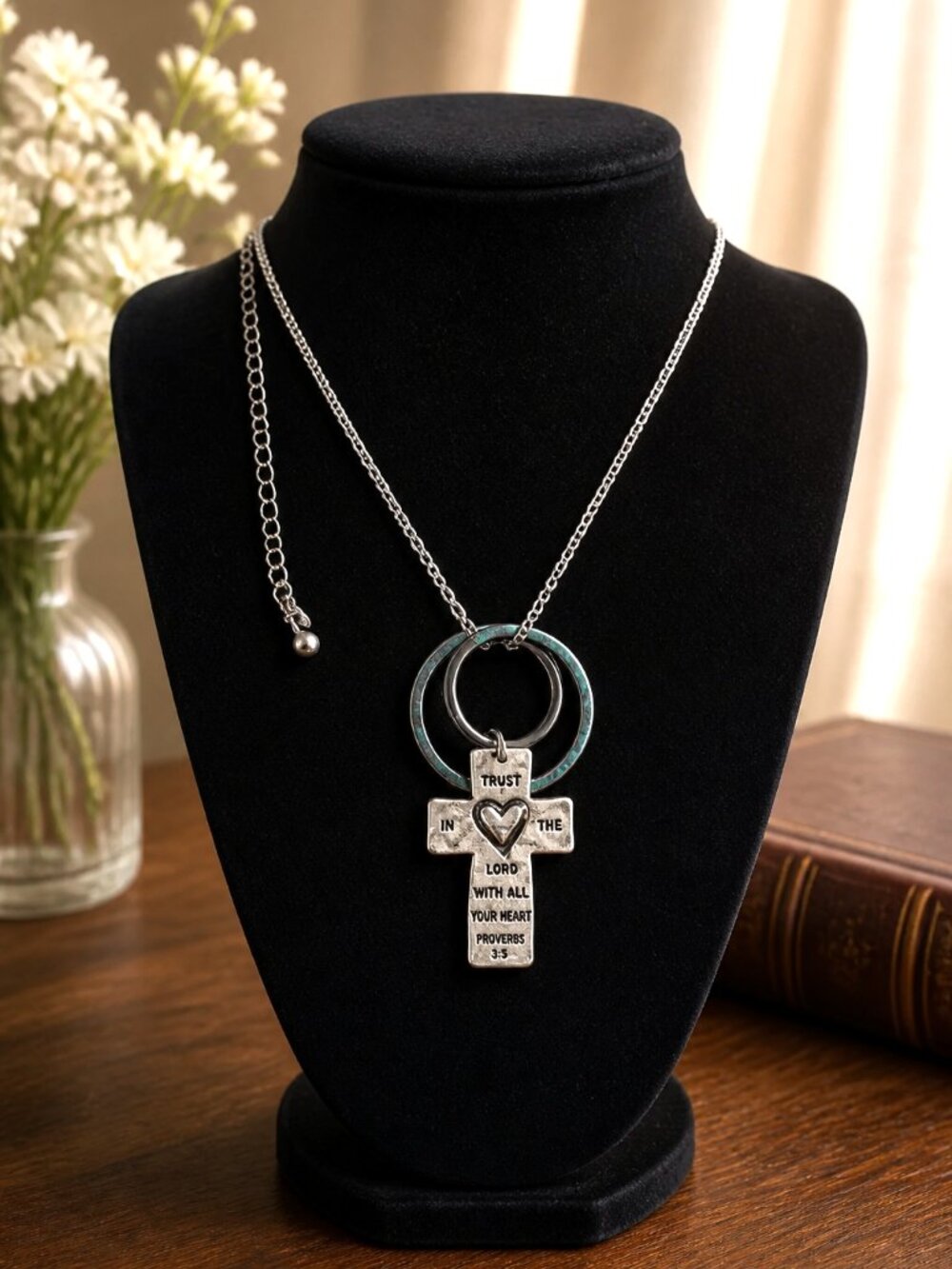 Religious Necklace - Proverbs: 3.3 - "Trust the Lord with All your Heart" - - Picture 4 of 6